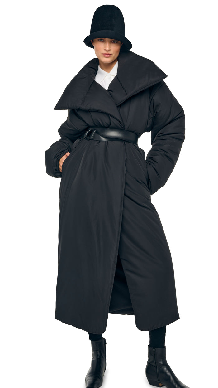 Norma Kamali HIGH COLLAR OS BF SLEEPING BAG COAT