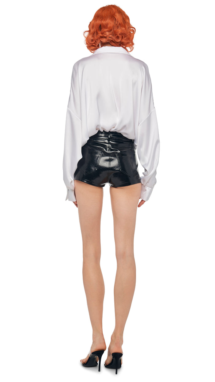 Norma Kamali HIGH WAIST JEAN SHORT