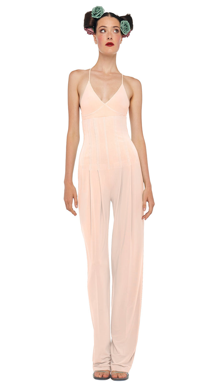 Norma Kamali HIGH WAIST TAILORED PLEAT PANT