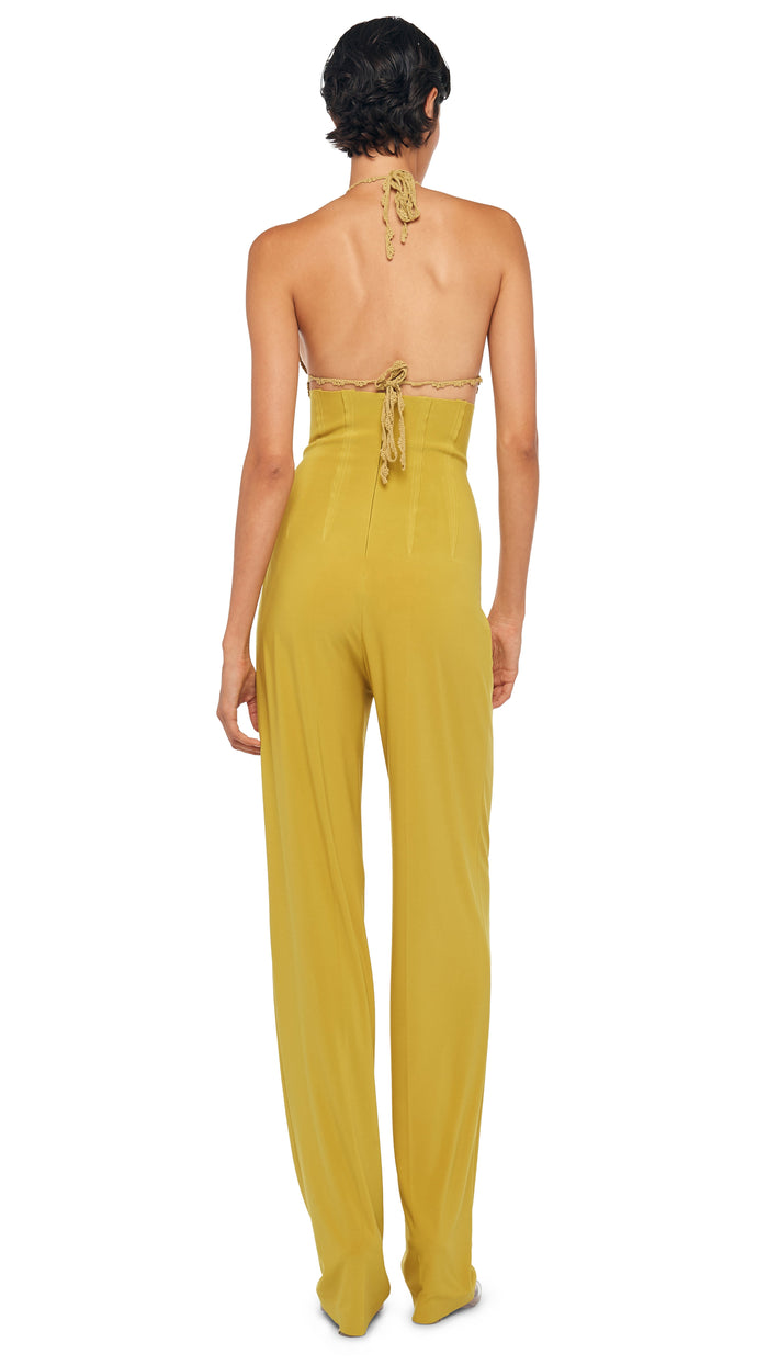 Norma Kamali HIGH WAIST TAILORED PLEAT PANT