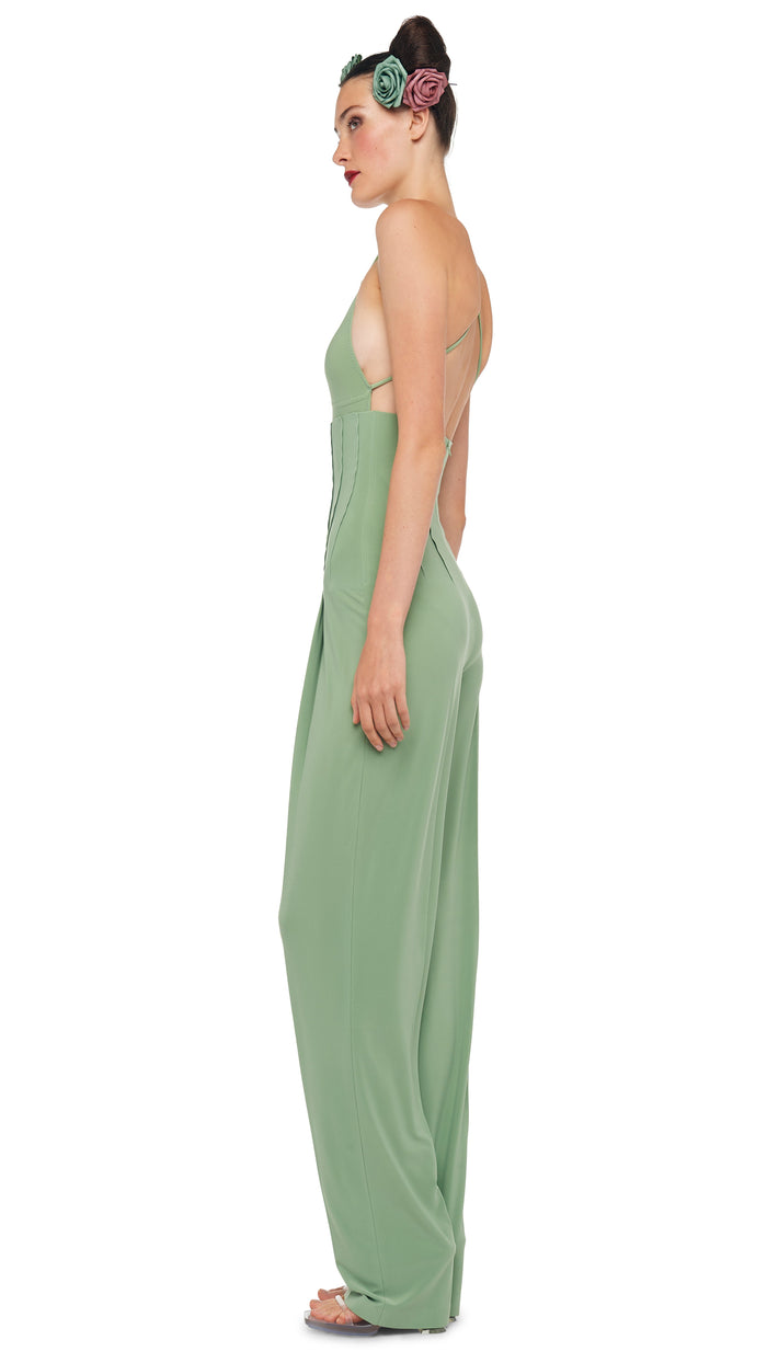 Norma Kamali HIGH WAIST TAILORED PLEAT PANT