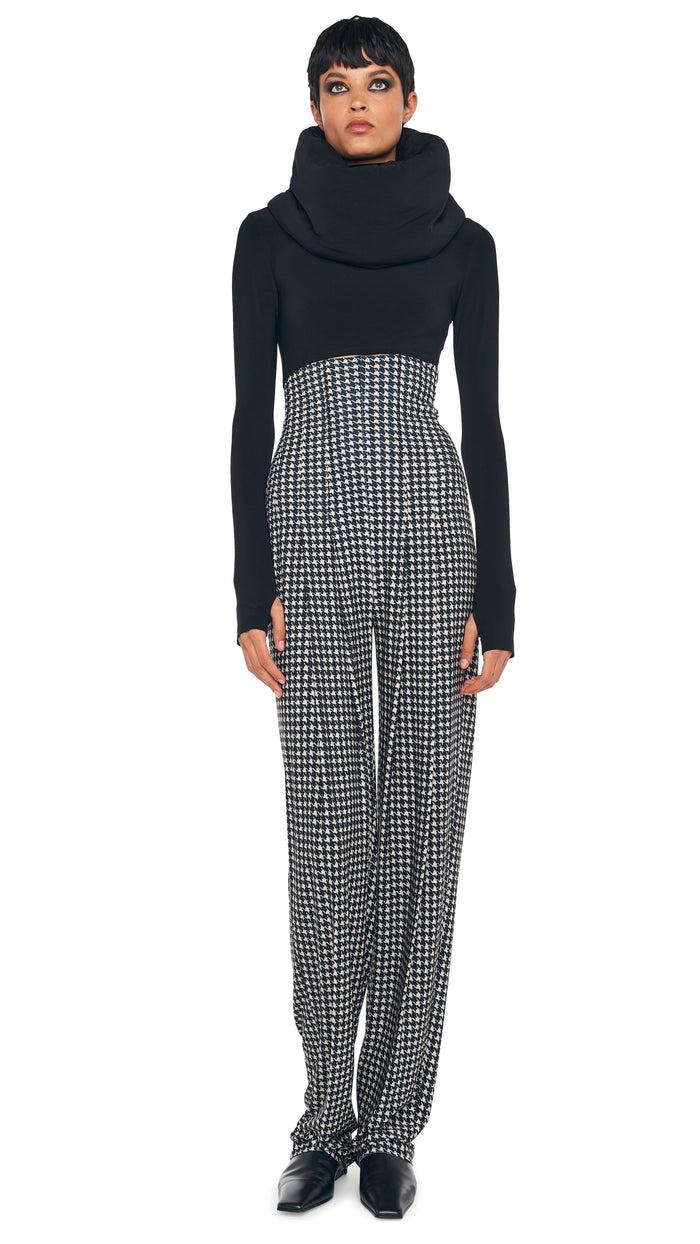 Norma Kamali HIGH WAIST TAILORED PLEAT PANT