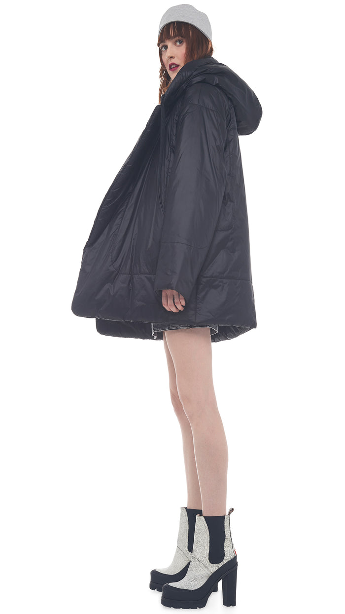 Norma Kamali HOODED SLEEPING BAG CAR COAT