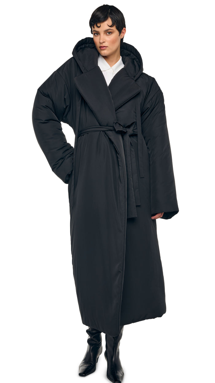 Norma Kamali HOODED SLEEPING BAG COAT LONG