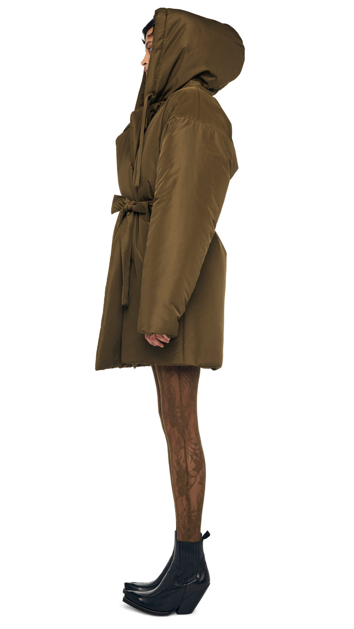 Norma Kamali HOODED SLEEPING BAG COAT TO KNEE