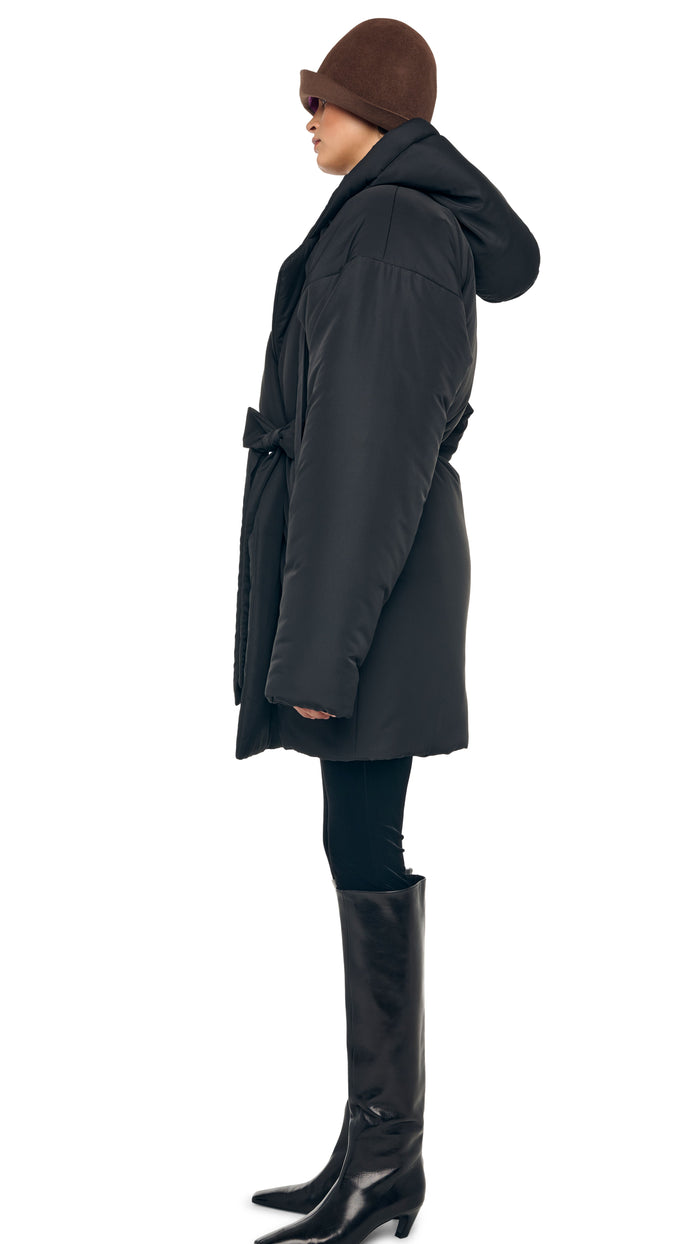 Norma Kamali HOODED SLEEPING BAG COAT TO KNEE