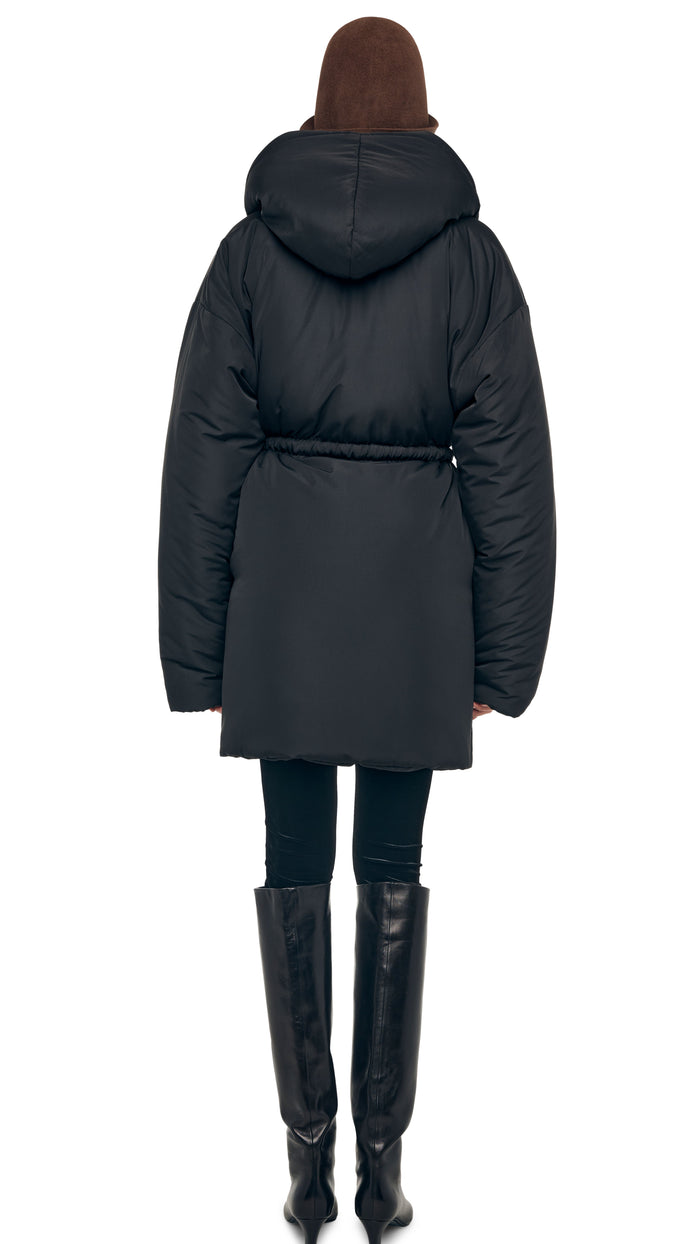 Norma Kamali HOODED SLEEPING BAG COAT TO KNEE