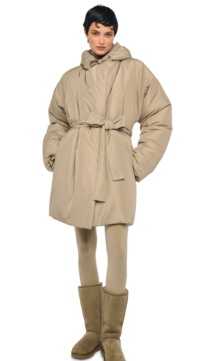 Norma Kamali HOODED SLEEPING BAG COAT TO KNEE