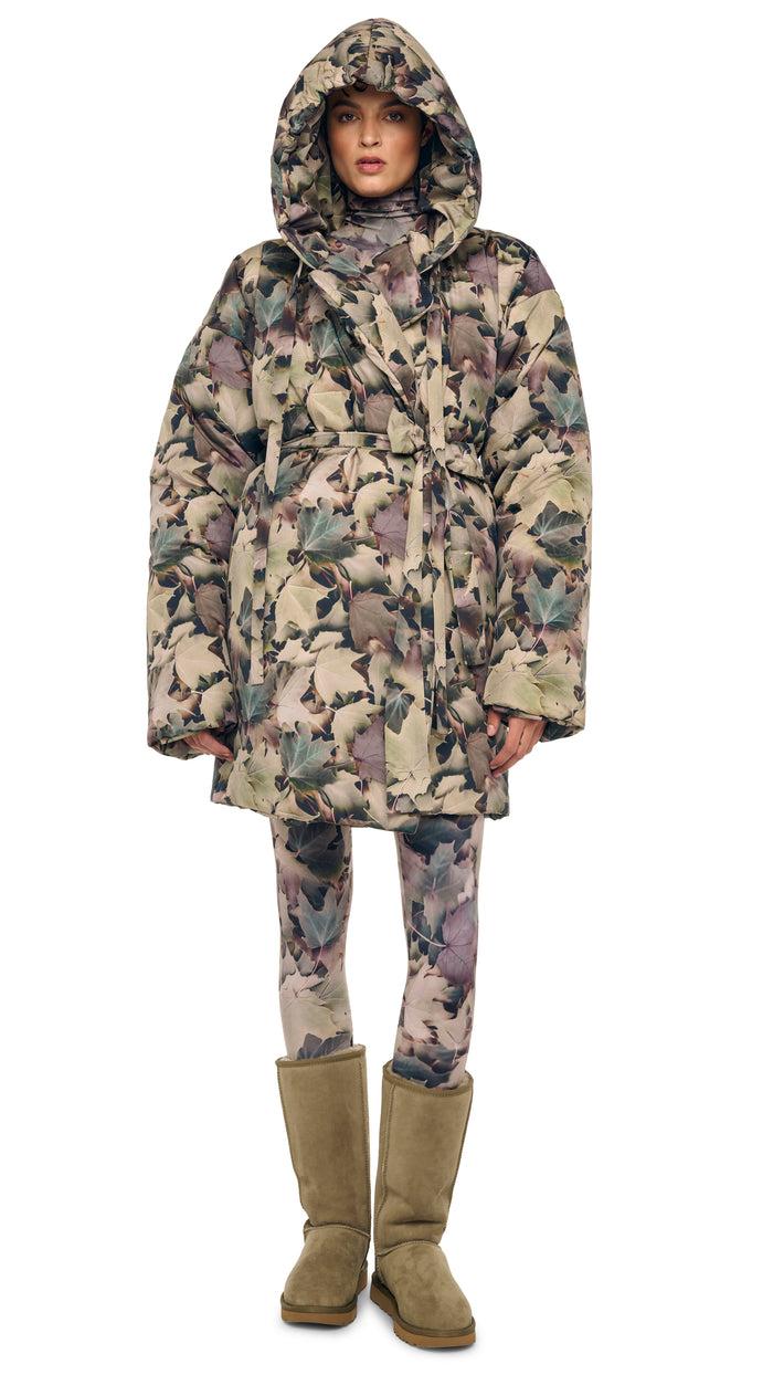 norma kamali HOODED SLEEPING BAG COAT TO KNEE