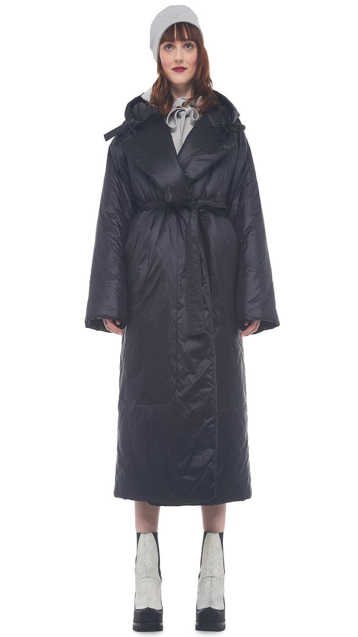 norma kamali HOODED SLEEPING BAG COAT