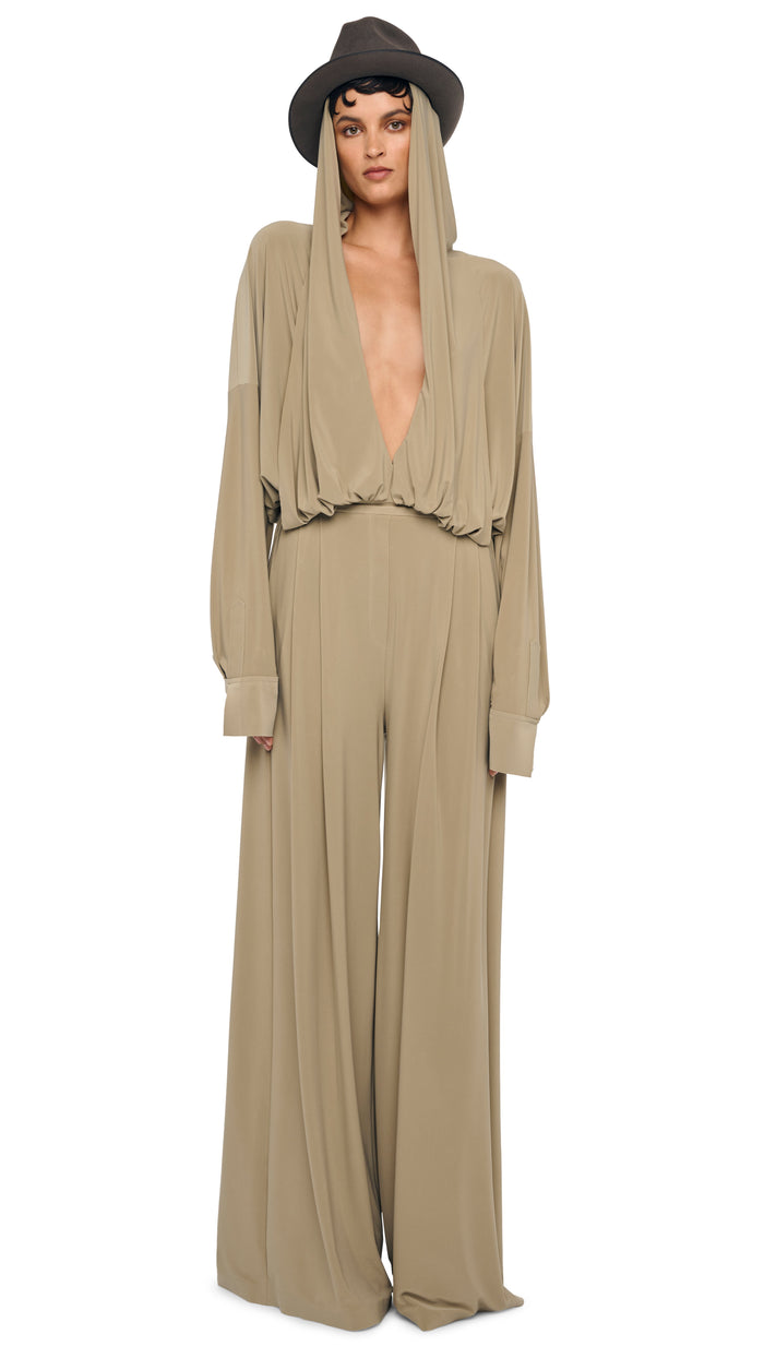 norma kamali HOODED SUPER OS BF NK SHIRT BODYSUIT
