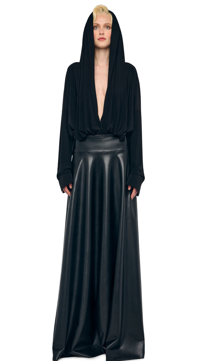 norma kamali HOODED SUPER OS BF NK SHIRT BODYSUIT