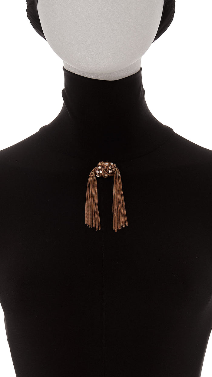 Norma Kamali KNOT BROOCH WITH STONES