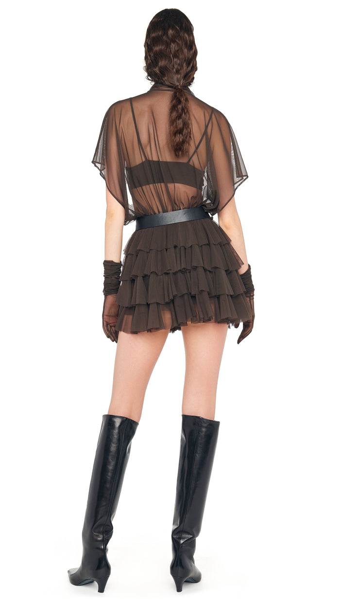 Norma Kamali LAUREN MINI DRESS W/BOW