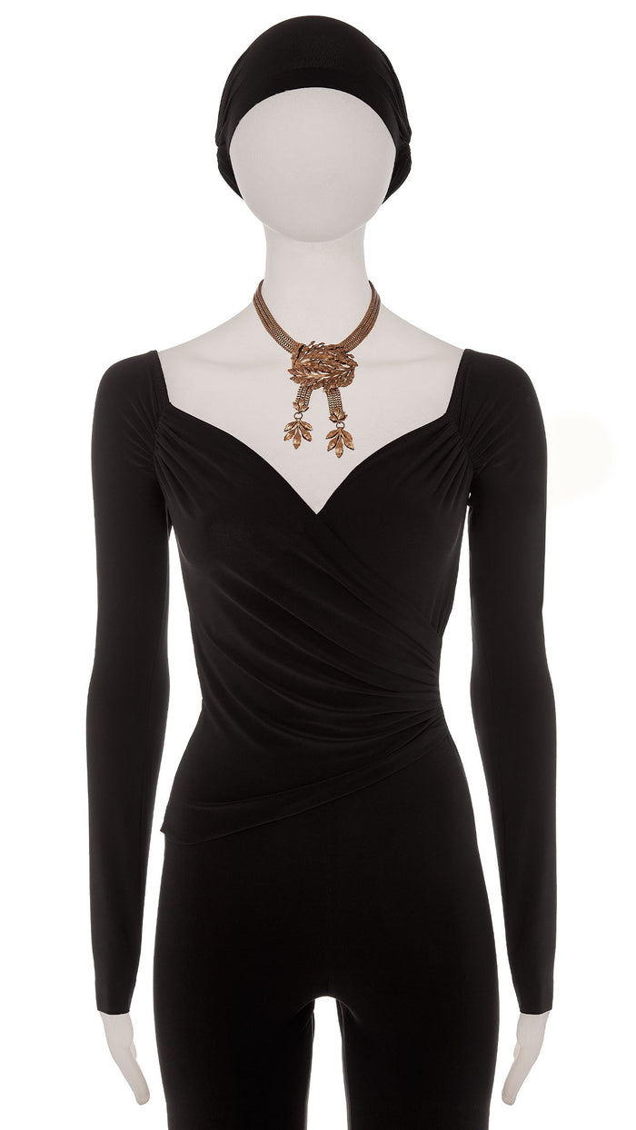 norma kamali LEAF DROP PENDANT NECKLACE