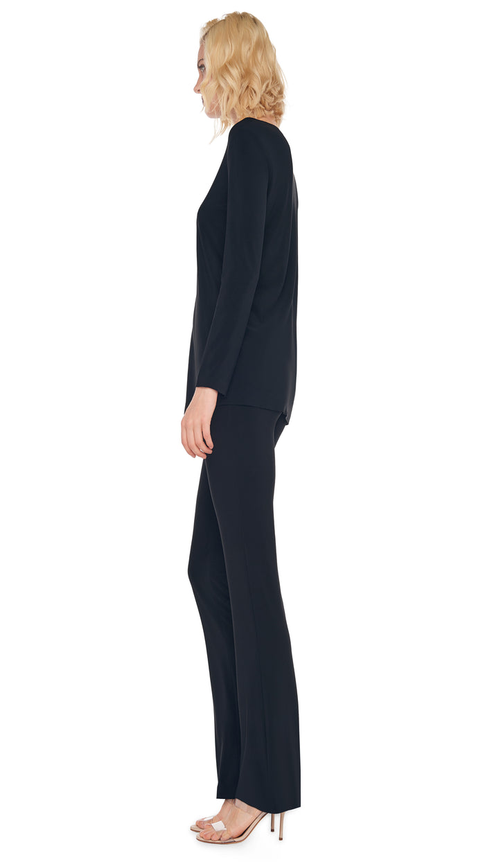 Norma Kamali LONG SLEEVE CREW TOP