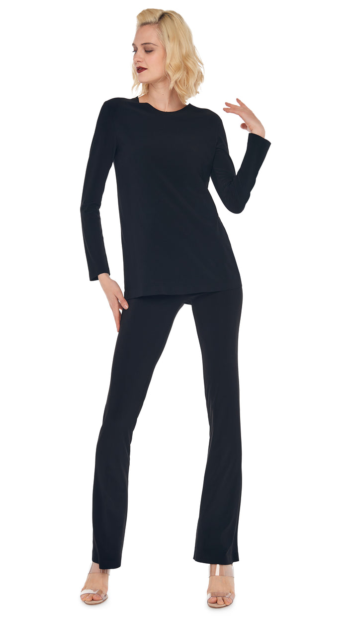 Norma Kamali LONG SLEEVE CREW TOP