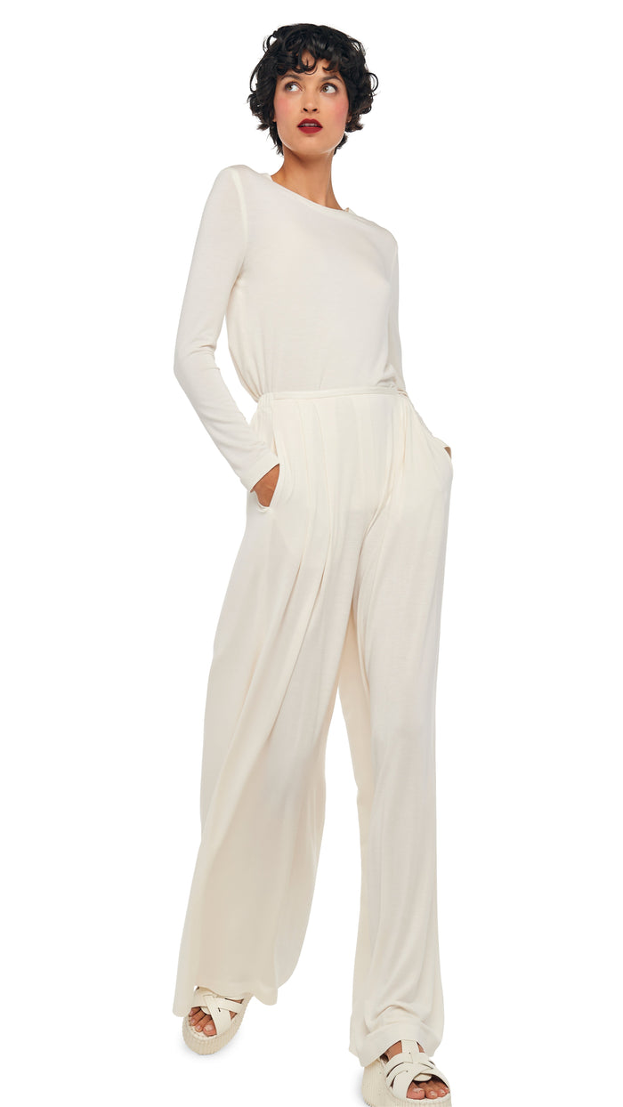 Norma Kamali LONG SLEEVE CREW TOP