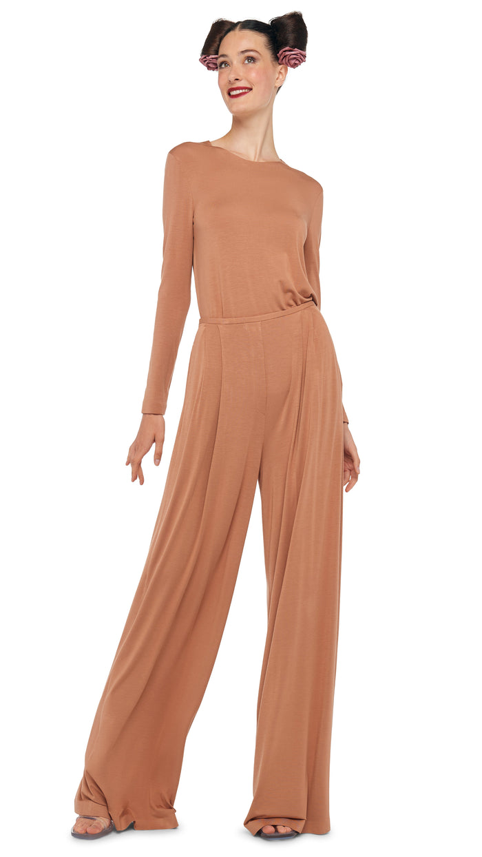 norma kamali LONG SLEEVE CREW TOP