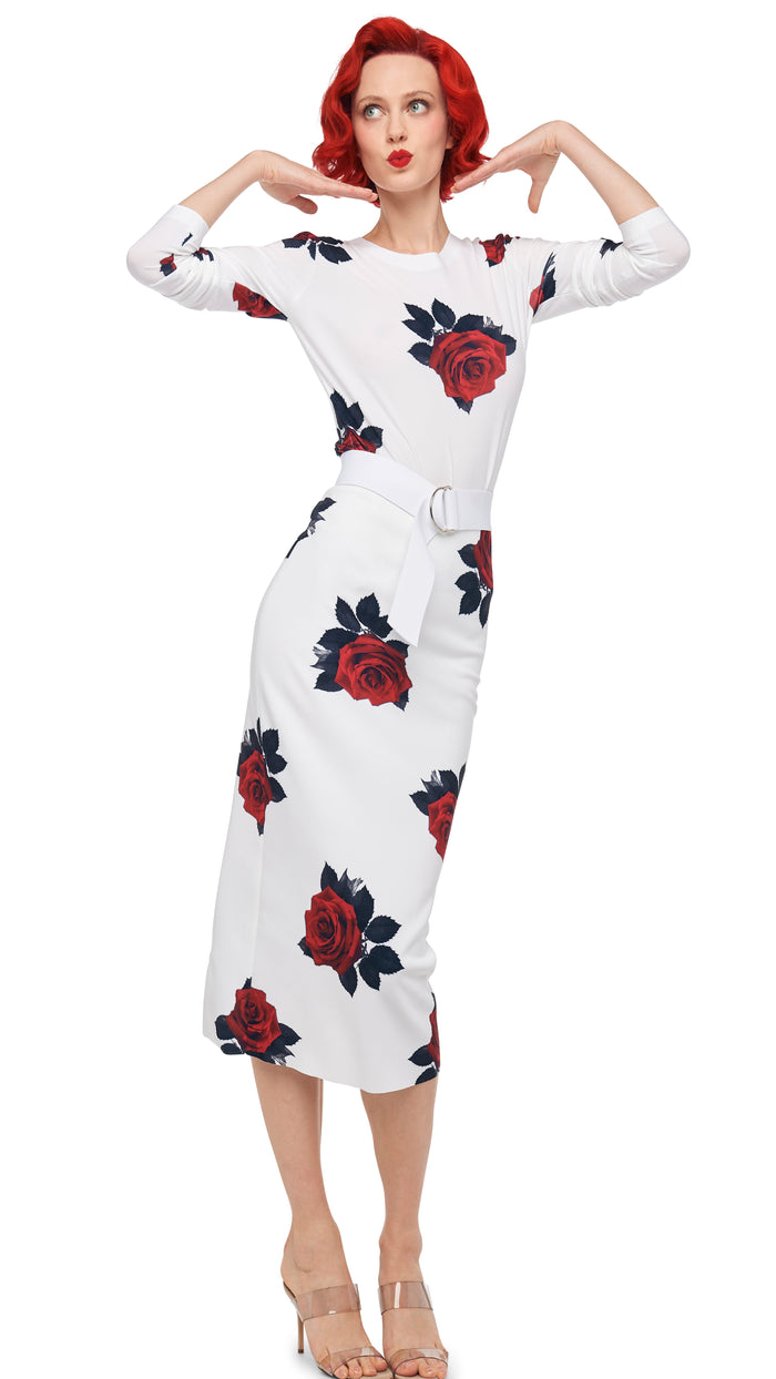 norma kamali LONG SLEEVE CREW TOP SHORT