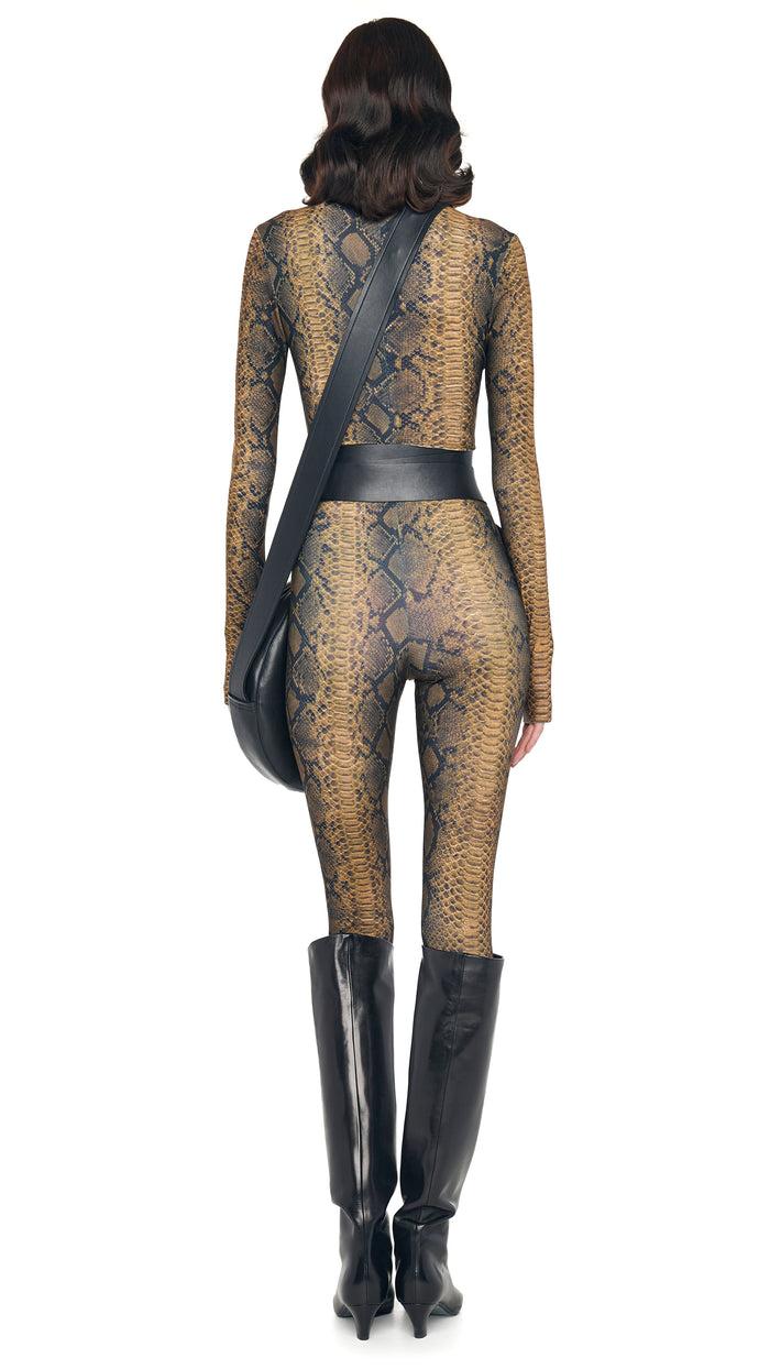 Norma Kamali LONG SLEEVE SLIM FIT TURTLE CATSUIT