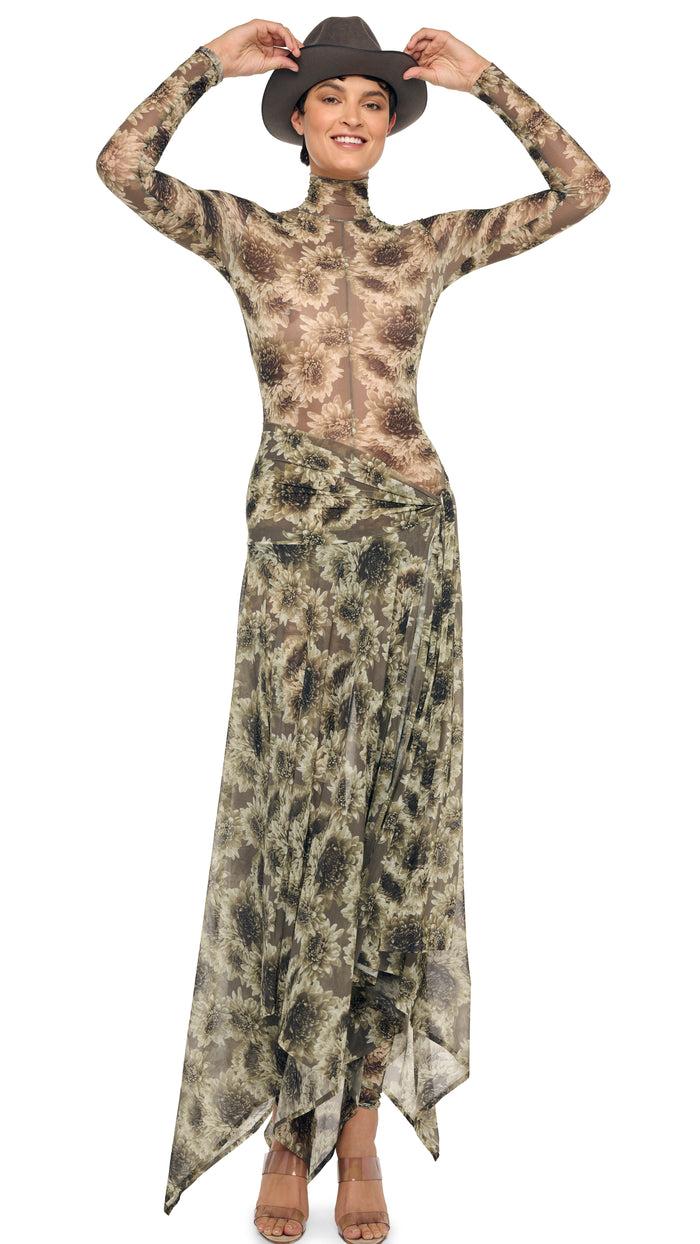 Norma Kamali LONG SLEEVE SLIM FIT TURTLE CATSUIT