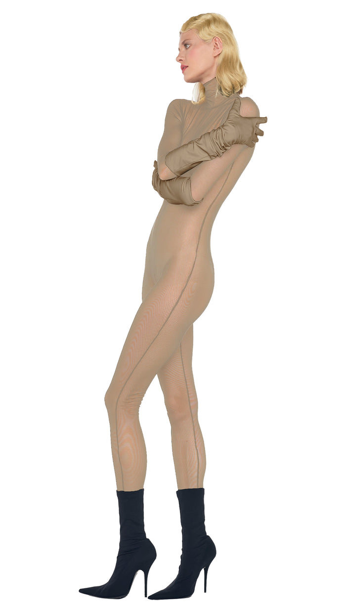 Norma Kamali LONG SLEEVE SLIM FIT TURTLE CATSUIT