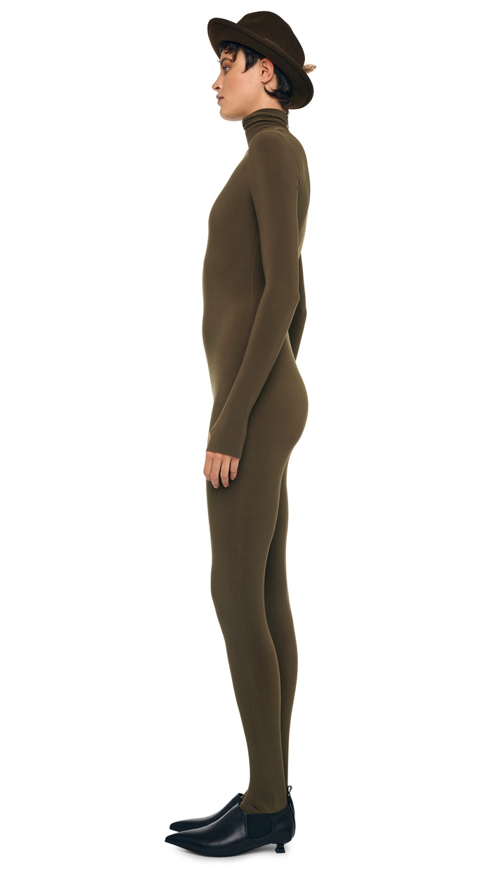 Norma Kamali LONG SLEEVE TURTLE CATSUIT W/ FOOTIE