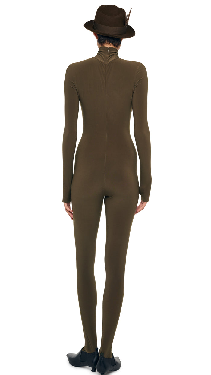 Norma Kamali LONG SLEEVE TURTLE CATSUIT W/ FOOTIE