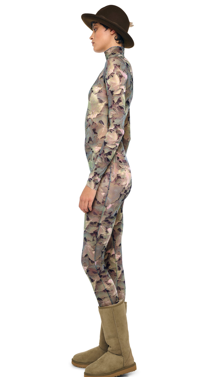 Norma Kamali LONG SLEEVE TURTLE CATSUIT W/ FOOTIE