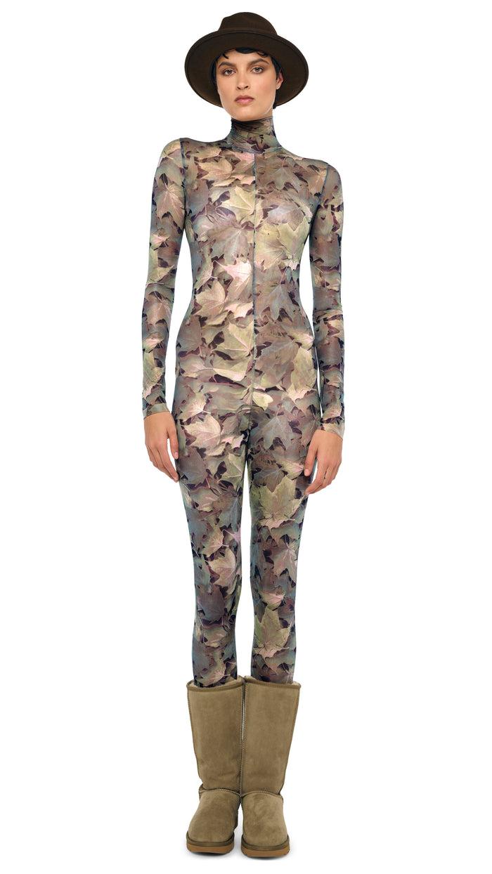 norma kamali LONG SLEEVE TURTLE CATSUIT W/ FOOTIE