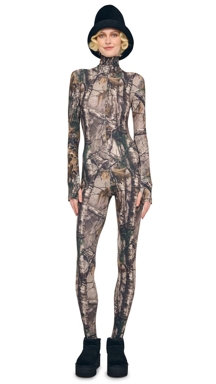 norma kamali LONG SLEEVE TURTLE CATSUIT W/ FOOTIE