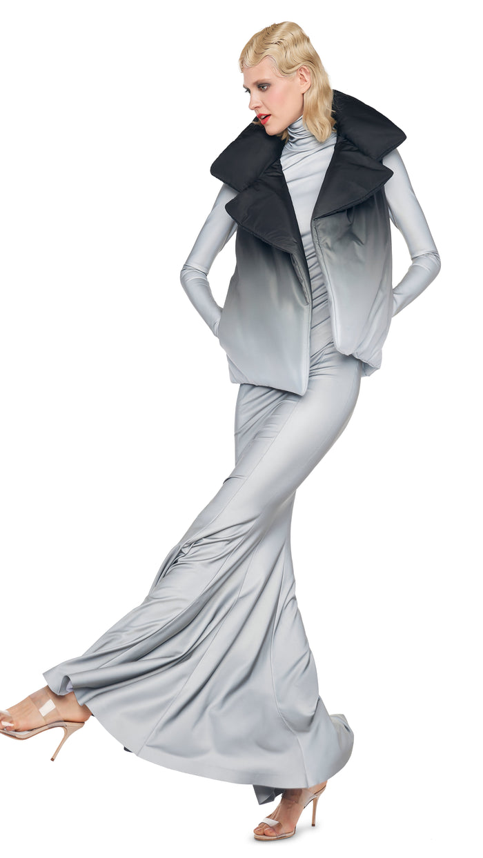 Norma Kamali LONG SLEEVE TURTLE FISHTAIL GOWN