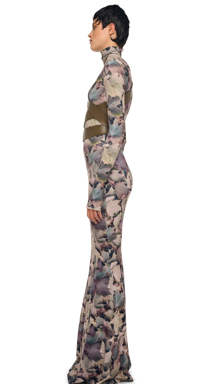 Norma Kamali LONG SLEEVE TURTLE FISHTAIL GOWN