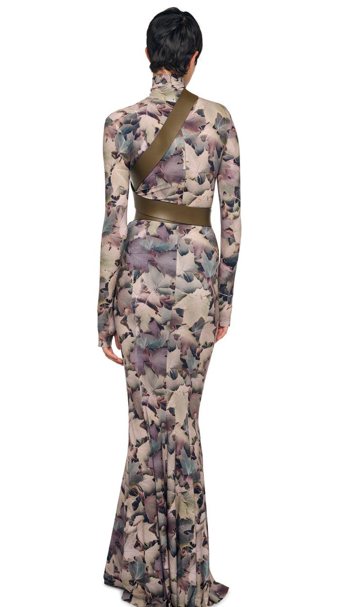 Norma Kamali LONG SLEEVE TURTLE FISHTAIL GOWN