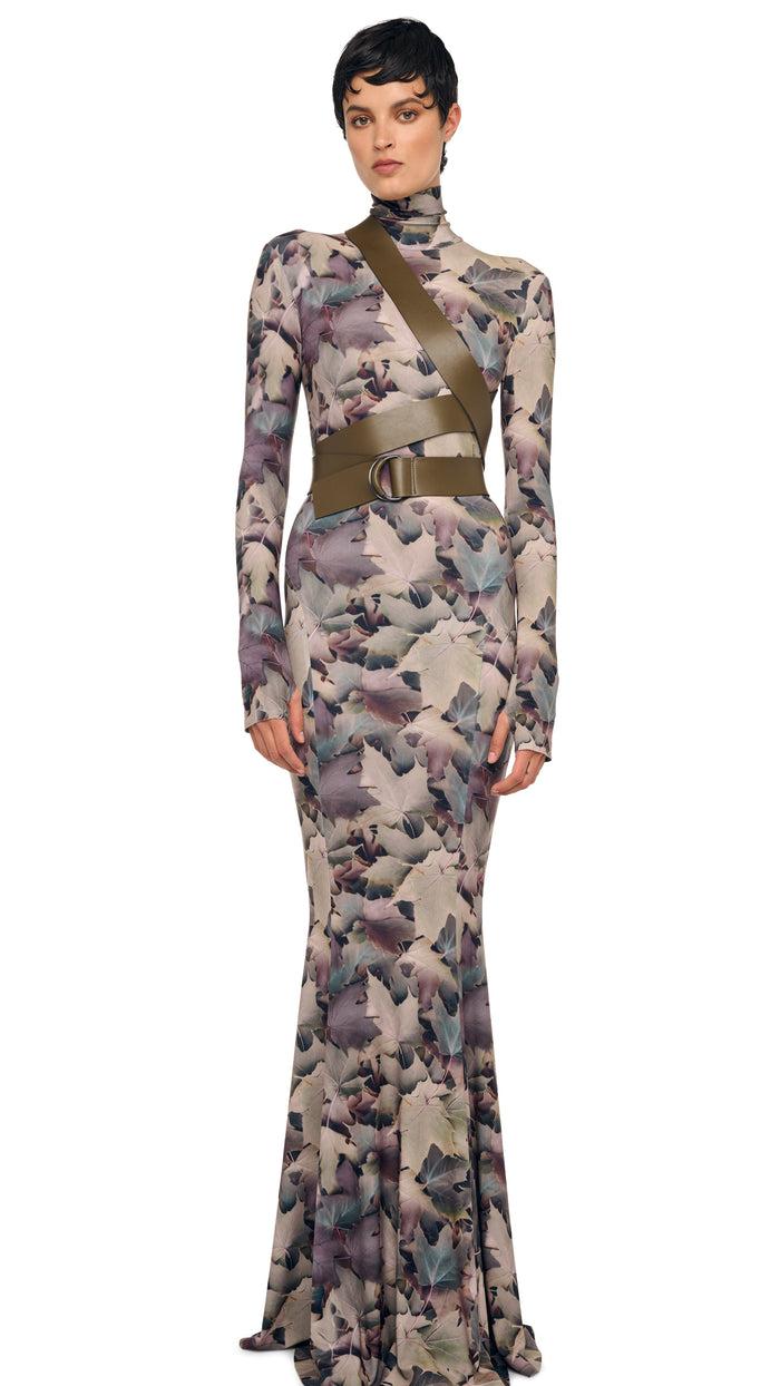 Norma Kamali LONG SLEEVE TURTLE FISHTAIL GOWN