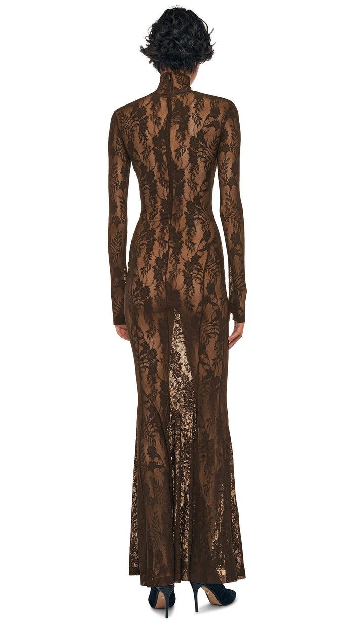 Norma Kamali LONG SLEEVE TURTLE FISHTAIL GOWN