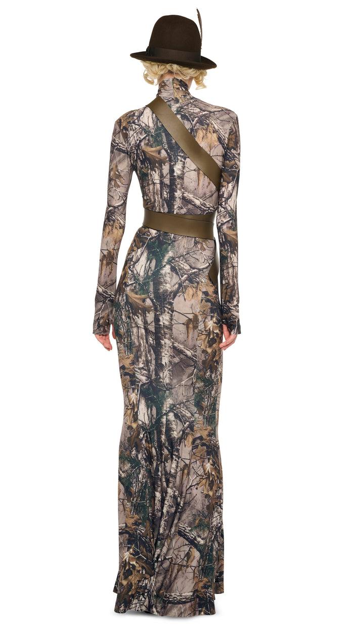 Norma Kamali LONG SLEEVE TURTLE FISHTAIL GOWN