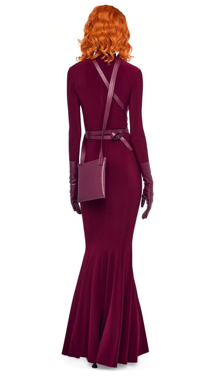 Norma Kamali LONG SLEEVE TURTLE FISHTAIL GOWN