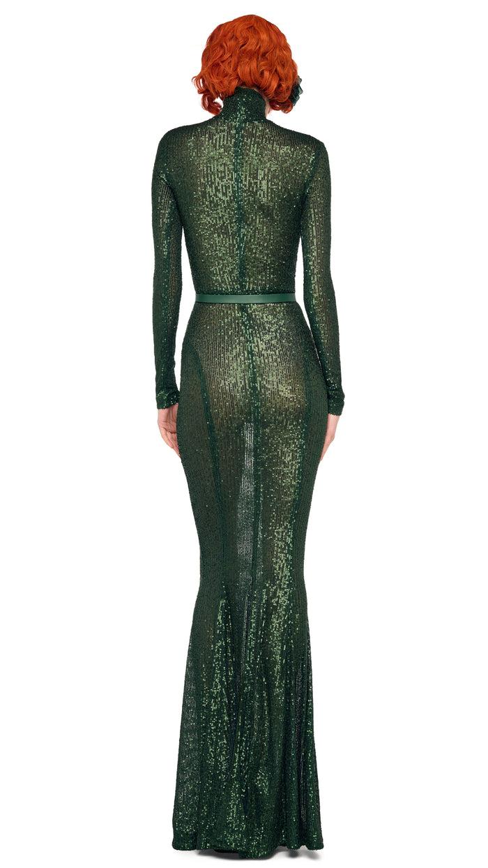 Norma Kamali LONG SLEEVE TURTLE FISHTAIL GOWN