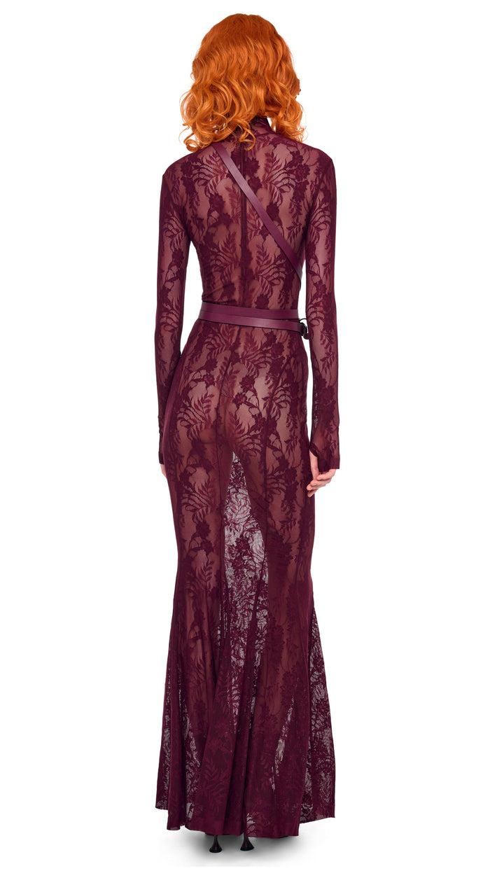 Norma Kamali LONG SLEEVE TURTLE FISHTAIL GOWN