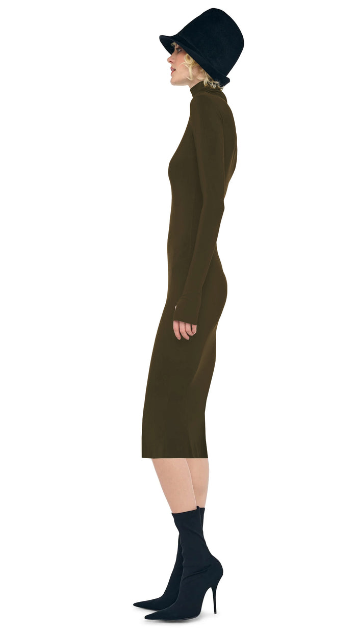 Norma Kamali LONG SLEEVE TURTLENECK DRESS