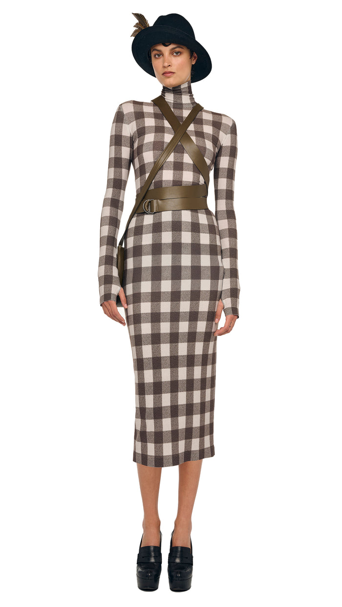 norma kamali LONG SLEEVE TURTLENECK DRESS