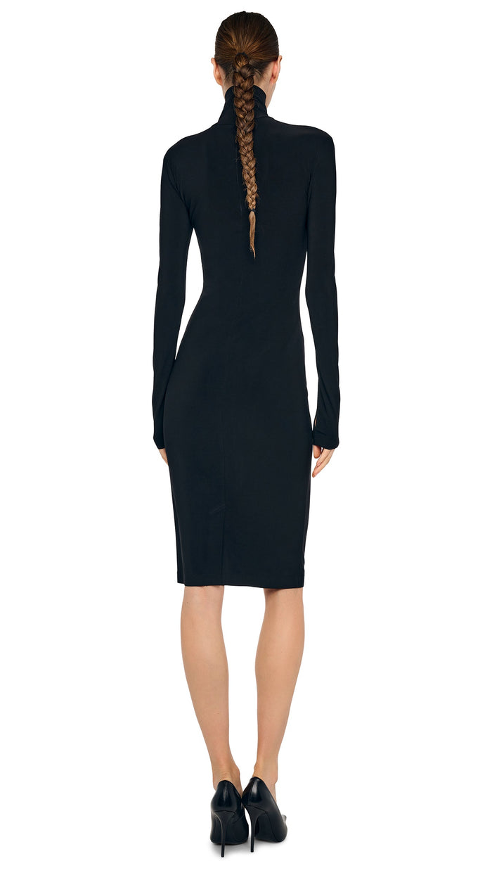 Norma Kamali LONG SLEEVE TURTLENECK DRESS TO KNEE