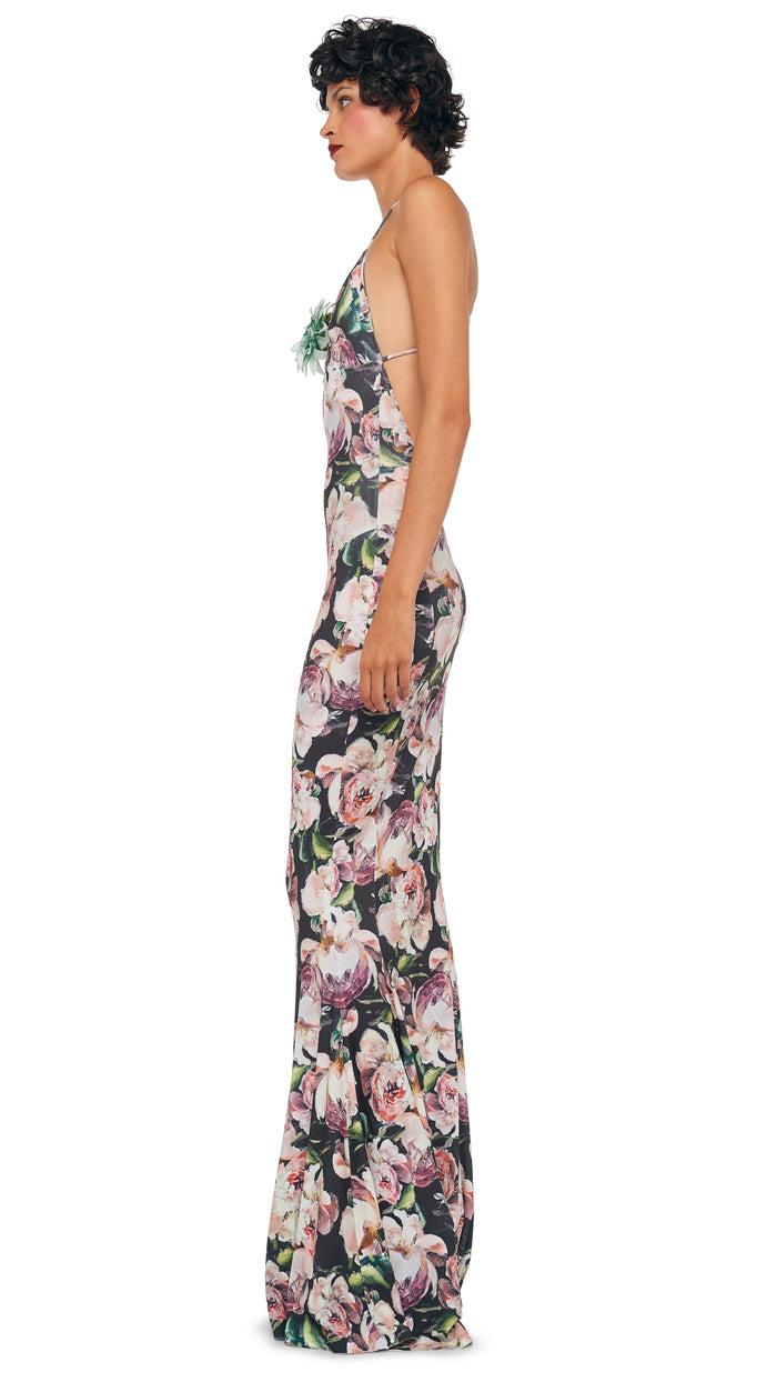 Norma Kamali LOW BACK SLIP FISHTAIL GOWN