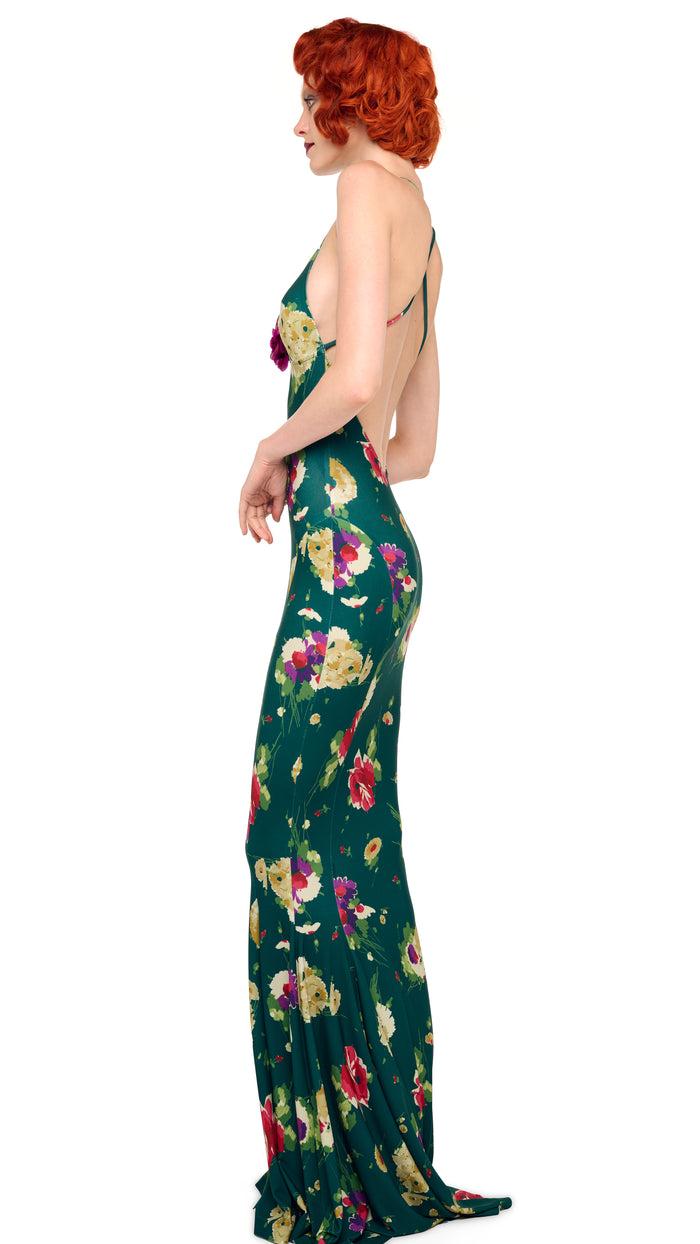 Norma Kamali LOW BACK SLIP FISHTAIL GOWN