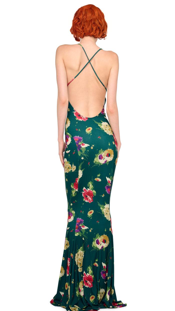 Norma Kamali LOW BACK SLIP FISHTAIL GOWN