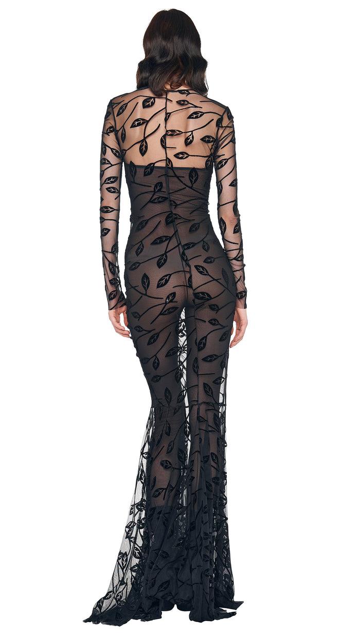 Norma Kamali LS V NECK SHIRRED FRONT FISHTAIL GOWN