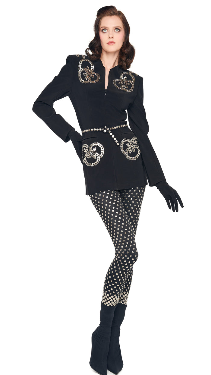 norma kamali LS V NECK ZIP FRONT JACKET