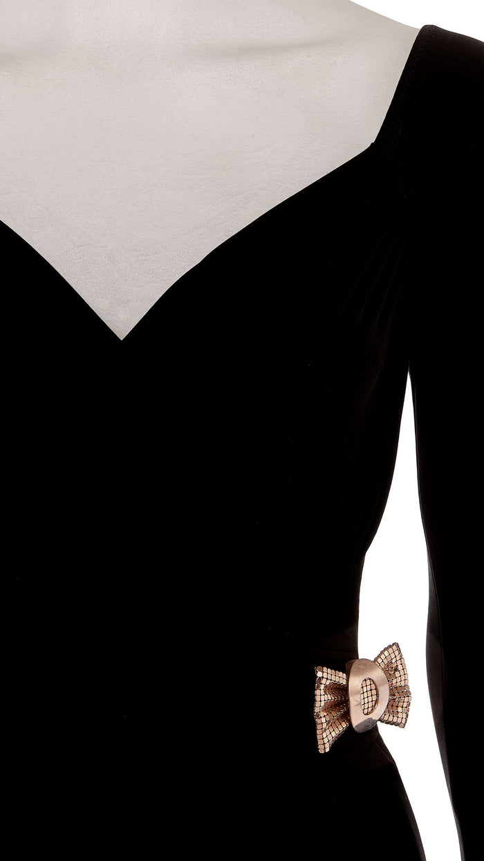 Norma Kamali MESH BRASS BOW BROOCH